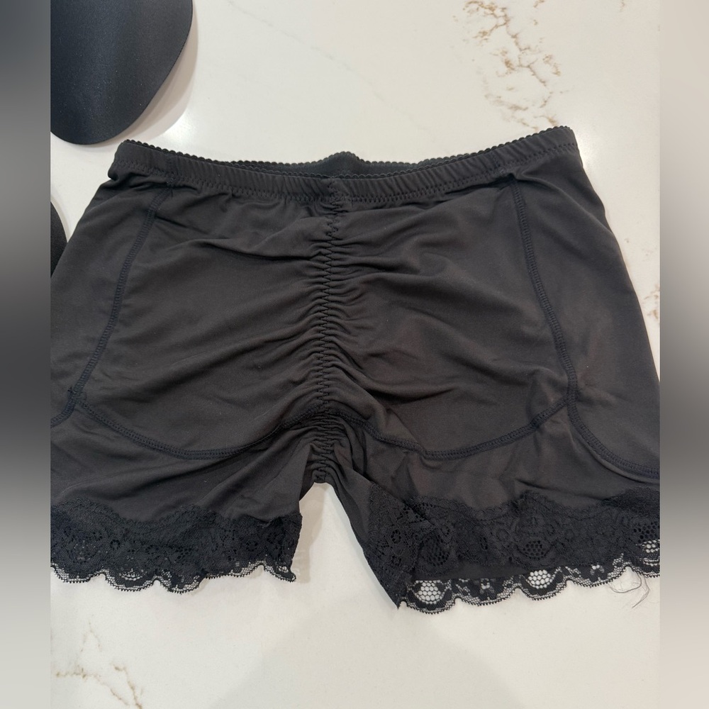 Black Lace Trim Women's Booty Enhancer- L